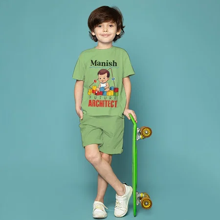 Future Architect Customized Cotton Co-ord Set for Kids
