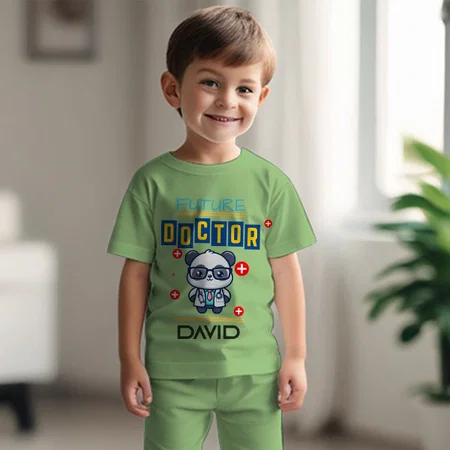 Future Doctor Customized Cotton Co-ord Set for Kids