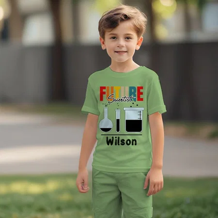 Future Scientist Customized Cotton Co-ord Set for Kids
