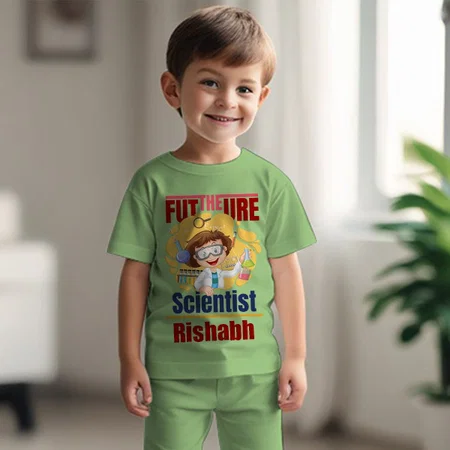 The Future Scientist Customized Cotton Co-ord Set for Kids