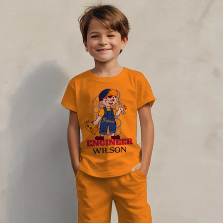 Future Engineer Customized Cotton Co-ord Set for Kids