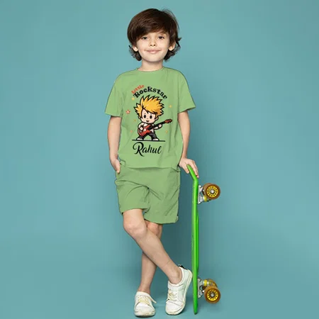 Little Rockstar Customized Cotton Co-ord Set for Kids