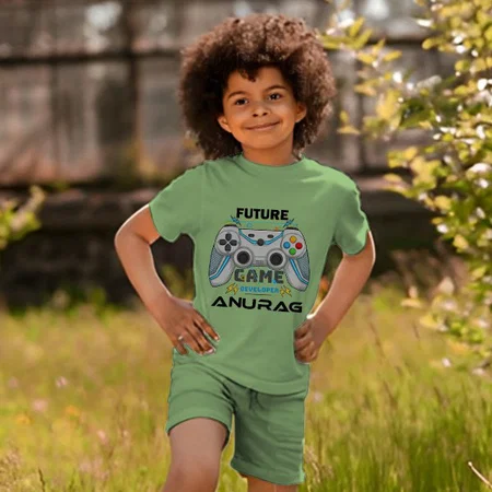 Future Game Developer Customized Cotton Co-ord Set for Kids