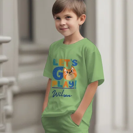 Let's Go Play Customized Cotton Co-ord Set for Kids