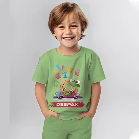 Snake Driver Customized Cotton Co-ord Set for Kids