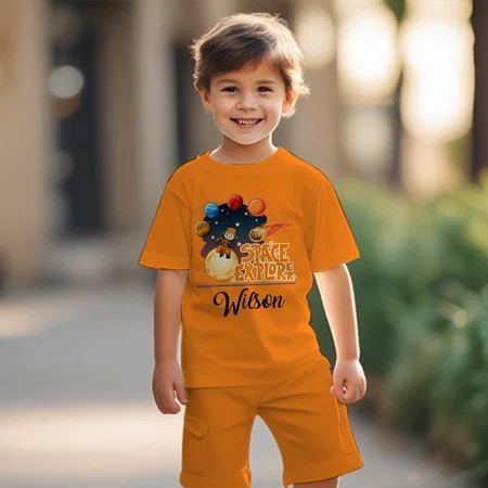 Space Explorer  Customized Cotton Co-ord Set for Kids
