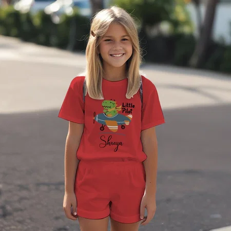 Little Pilot Customized Cotton Co-ord Set for Kids