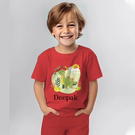 Little Dino Customized Cotton Co-ord Set for Kids