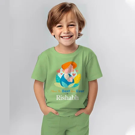 I Have The Best Mom Ever Customized Cotton Co-ord Set for Kids