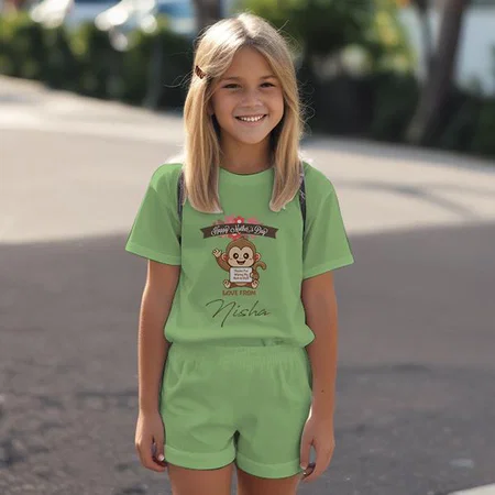 Happy Mother's Day Customized Cotton Co-ord Set for Kids