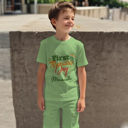 First Republic Day Customized Cotton Co-ord Set for Kids