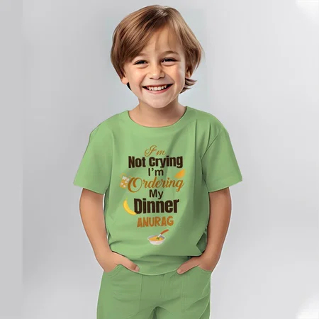 I'm Not Crying I'm Ordering Dinner Customized Cotton Co-ord Set for Kids