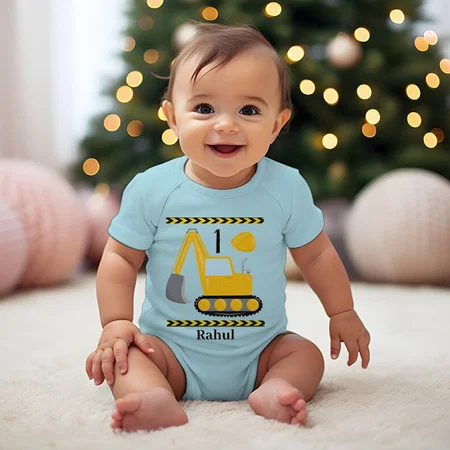 Birthday Age Customized Photo Printed Infant Romper for Boys & Girls