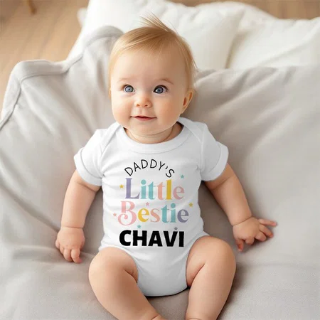 Little Bestie Customized Photo Printed Infant Romper for Boys & Girls