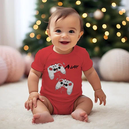 Gamer Customized Photo Printed Infant Romper for Boys & Girls
