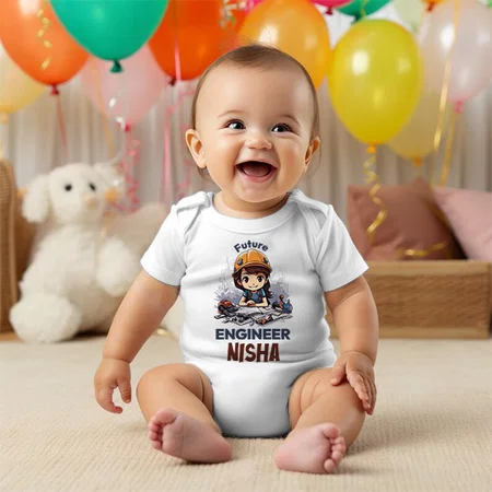 Future Engineer Customized Photo Printed Infant Romper for Boys & Girls