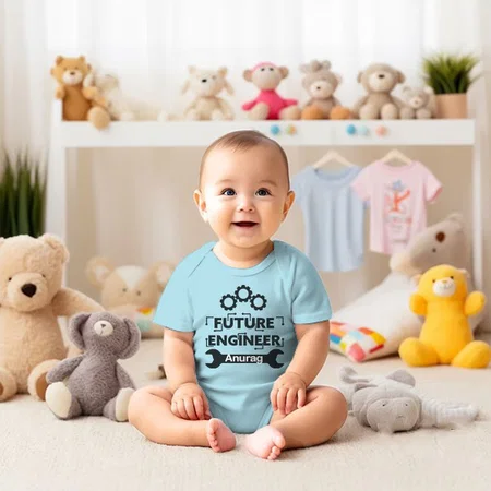 Future Engineer Customized Photo Printed Infant Romper for Boys & Girls