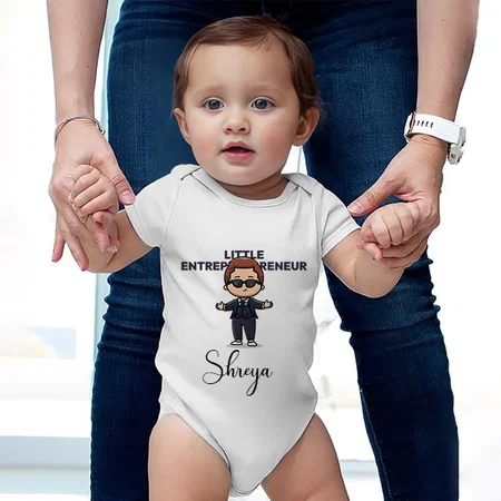 Little Entrepreneur Customized Photo Printed Infant Romper for Boys & Girls
