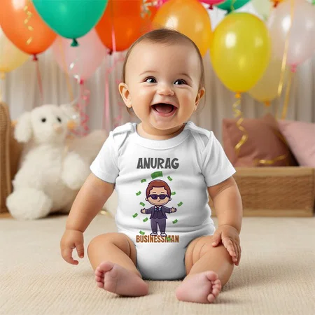 Businessman Customized Photo Printed Infant Romper for Boys & Girls
