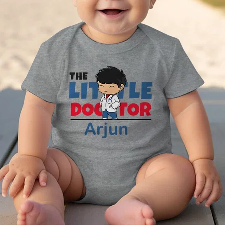 The Little Doctor Customized Photo Printed Infant Romper for Boys & Girls