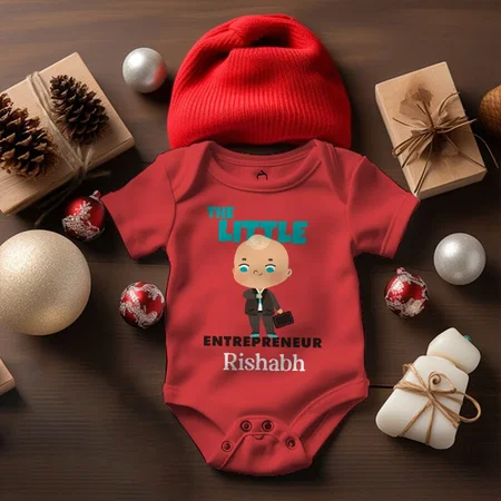 The Little Entrepreneur Customized Photo Printed Infant Romper for Boys & Girls