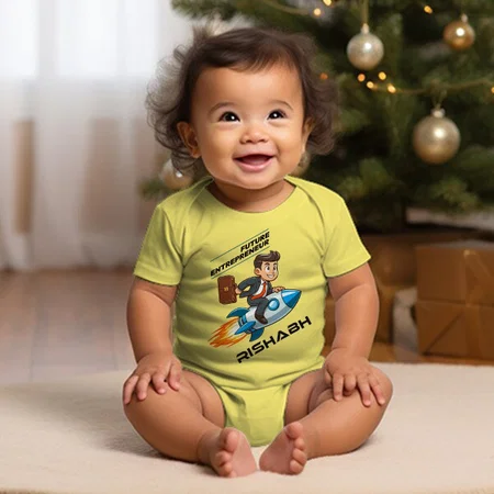 Future Entrepreneur Customized Photo Printed Infant Romper for Boys & Girls