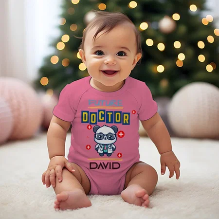 Future Doctor Customized Photo Printed Infant Romper for Boys & Girls