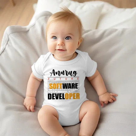 Future Software Developer Customized Photo Printed Infant Romper for Boys & Girls