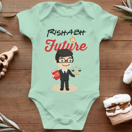 Future Lawyer Customized Photo Printed Infant Romper for Boys & Girls