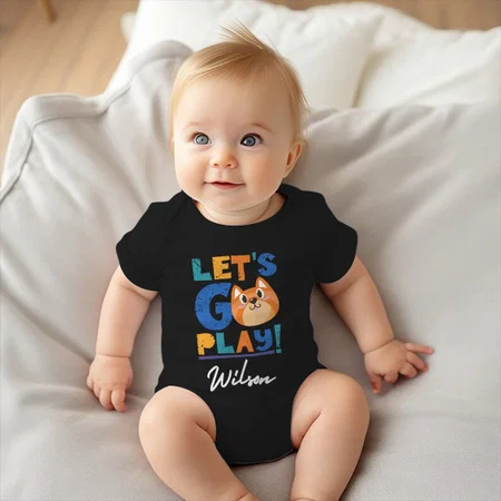 Let's Go Play Customized Photo Printed Infant Romper for Boys & Girls