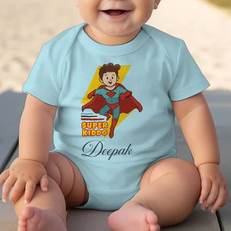 Super Kiddo Customized Photo Printed Infant Romper for Boys & Girls