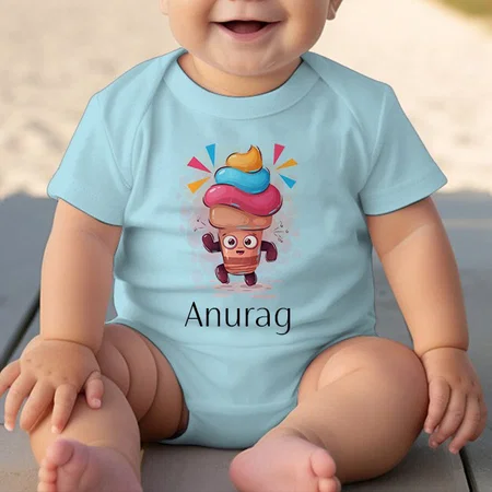 Ice Cream Customized Photo Printed Infant Romper for Boys & Girls