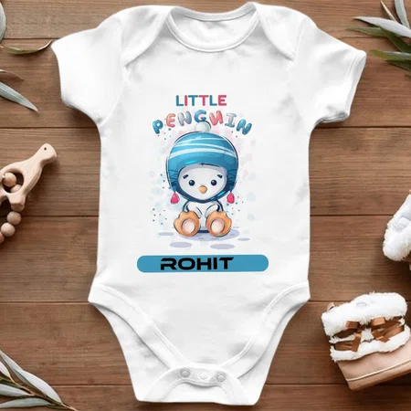 Little Penguin Customized Photo Printed Infant Romper for Boys & Girls