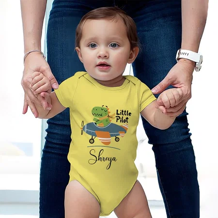 Little Pilot Customized Photo Printed Infant Romper for Boys & Girls