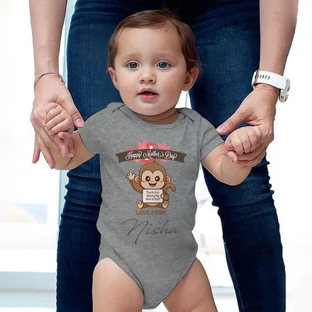 Happy Mother's Day Customized Photo Printed Infant Romper for Boys & Girls