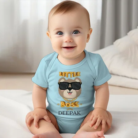 Little Boss Customized Photo Printed Infant Romper for Boys & Girls