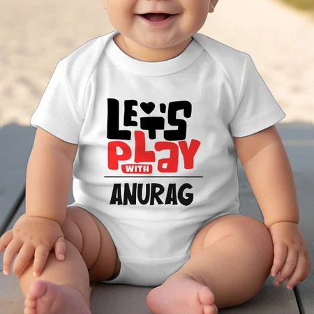 Let's Play With Customized Photo Printed Infant Romper for Boys & Girls
