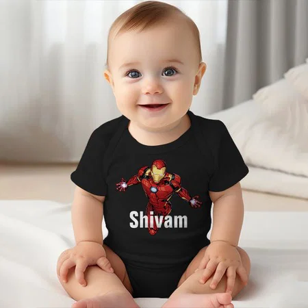 Superhero Customized Photo Printed Infant Romper for Boys & Girls