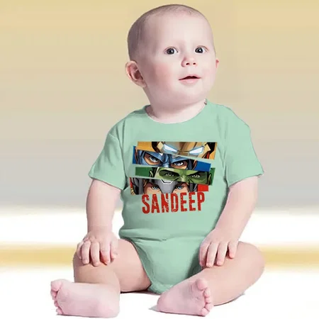 Superhero Customized Photo Printed Infant Romper for Boys & Girls