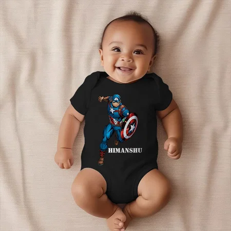 Superhero Customized Photo Printed Infant Romper for Boys & Girls