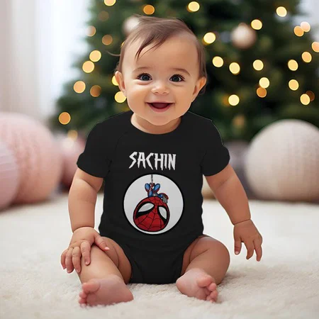 Superhero Customized Photo Printed Infant Romper for Boys & Girls