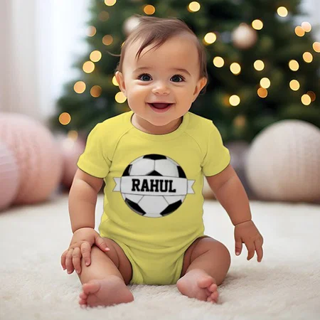 Football Player Customized Photo Printed Infant Romper for Boys & Girls