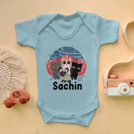 Kittens Customized Photo Printed Infant Romper for Boys & Girls