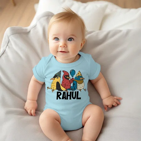 Birds Customized Photo Printed Infant Romper for Boys & Girls