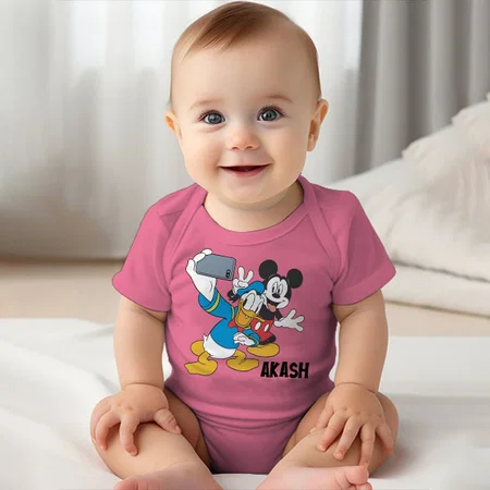 Selfie Customized Photo Printed Infant Romper for Boys & Girls