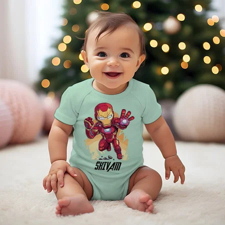 Superhero Customized Photo Printed Infant Romper for Boys & Girls