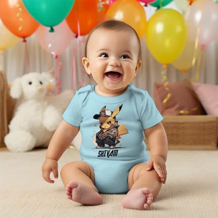 Cartoon Customized Photo Printed Infant Romper for Boys & Girls