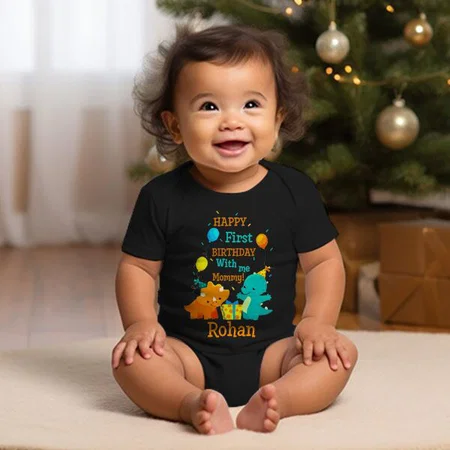 Happy First Birthday Customized Photo Printed Infant Romper for Boys & Girls