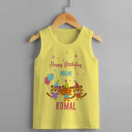Happy Birthday Mom Customized Kid’s Cotton Vest Tank Top