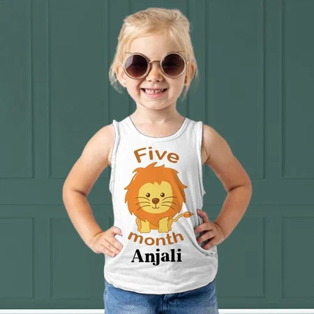 Cute Lion Customized Kid’s Cotton Vest Tank Top
